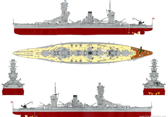 Корабль IJN Fuso [Battleship] - чертежи, габариты, рисунки